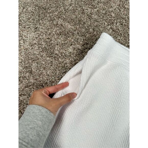 aerie wonder mini skirt white pull on ribbed knit pockets stretch womens size XL - Picture 8 of 10